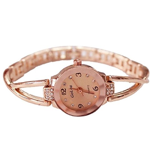 Tonsee Rose Gold Plated Frauen elegante Strass Armband Modeuhren,B