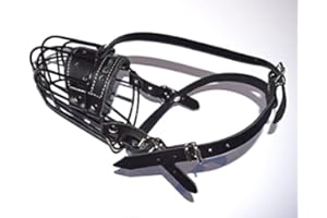 L&J PETS UK Bozal para perro con cesta de alambre de metal fuerte para perros Collie Greyhound y similares (3D, cuero negro y negro)