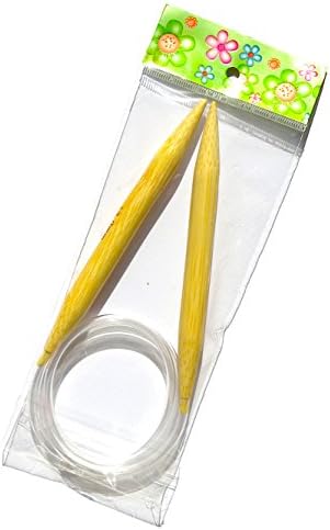 One pair 32'' (80cm) x 12mm Natural Bamboo Circular Knitting Needles