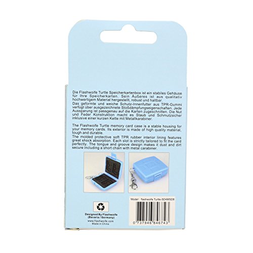 Flashwoife Turtle-SD4 staubabweisende Speicherkarten Etui Schutzbox für 4 Stück SDHC Cards Case in blau - 9