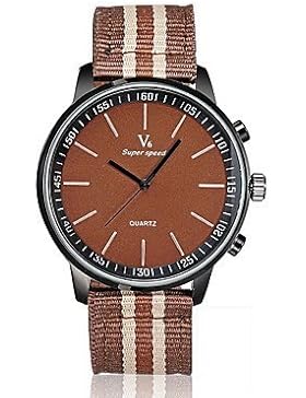 Fenkoo Herren Beobachten Quartz Modeuhr Stoff Band Armbanduhr