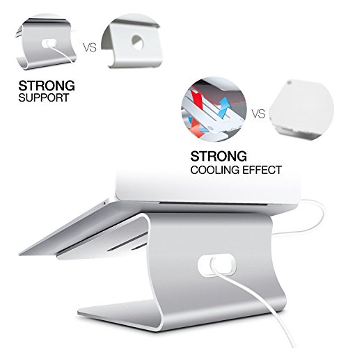 Bestand Verbesserte Alulegierung Cooling Laptop Stand  geeignet f  r Apple Macbook  alle Notebooks  Silber  Patentiert  