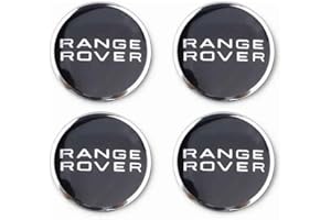 NIRBO Juego tapacubos cromados de 62 mm para Centro Rueda Coche, 4 Piezas para Land Rover SV Freelander Discovery Defender Range Rover Evoque Sport, Pegatina para neumáticos, embellecedor de Insignia