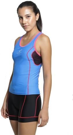 Rocket Science Sports Womens Real Jane Triathlon Race Top Blue/Pink (Large)