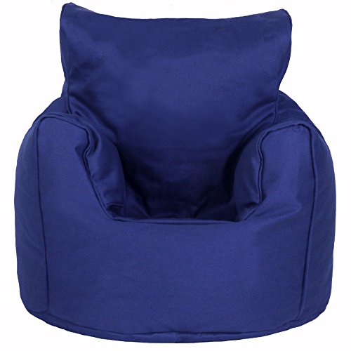 Children's Cotton Navy Blue Chair Bean Bag with Filling