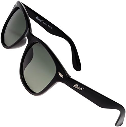 Rivacci Wayfarer Polarised Sunglasses for Mens and Womens - Retro Vintage Anti Glare Driving Glasses UV Protection - Black Green Grey Lens