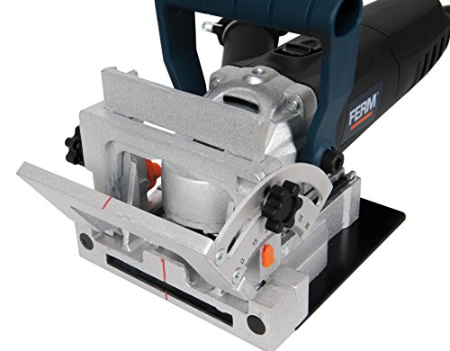 FERM BJM1009 Flachdübelfräse 900W – Mit 50 Lamellendeubel (Größe 20), Sägeblatt und Staubfangsack in einem Robusten Aufbewahrungskoffer - 7