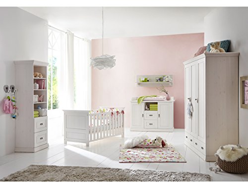 Preisvergleich Produktbild ODETTE Kinderzimmer Kiefer Massivholz / weiß