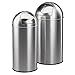 Produktbild Mülleimer-Set, Abfalleimer mit hygienischer Push-Klappe, Mülltonne aus rostfreiem Edelstahl/Zink, ca. 38 L und ca. 28 L, silber