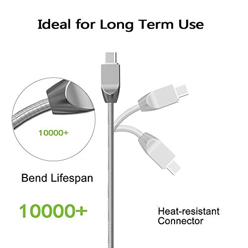 Metall Micro USB Ladekabel[1m / 3.3ft]-Lebenslange Garantie-TUOYA USB3.0 Kabel A-Stecker auf Micro-B-Stecker High Speed Sync und Schnellladekabel Adapter für Samsung, HTC, Nexus, LG, Motorola, Sony, Android Smartphones und Weitere (1 Packung) - 2