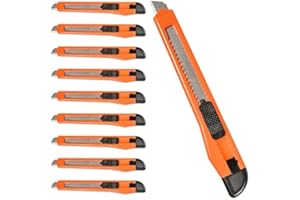 HAYATEC 10 Stück Cuttermesser 9mm Klinge Cutter Messer Teppichmesser zum Basteln