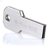 USB-Stick 16GB 2.0 Schlüssel-Form Mini  ** Wasserdicht &amp; Schnell  ** Extrem Robust aus Metall ( Edelstahl ) ** Ideal für Schlüssel-Anhänger  ** in Silber by meZmory ®