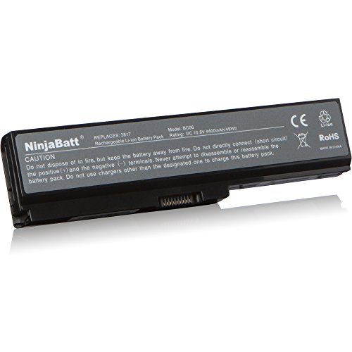 NinjaBatt New Laptop-Akku für Toshiba PA3817U-1BRS PA3819U-1BRS PA3817U-1BAS PA3818U-1BRS PA3816U-1BRS Satellite C650 C650D C655 C655-S5049 C660 – High Performance [6 Zellen/4400 mAh/48 Wh] - 2