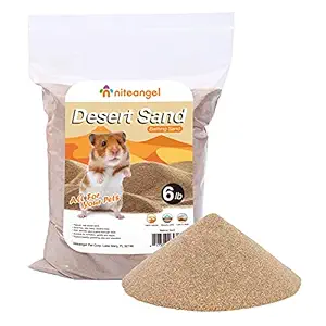 Niteangel Hamster Desert Bath Sand | No-Dust Bath or Potty Litter Sand for Hamster Chinchillas Gerbil Mice Degu or Other Small Pets 6lb