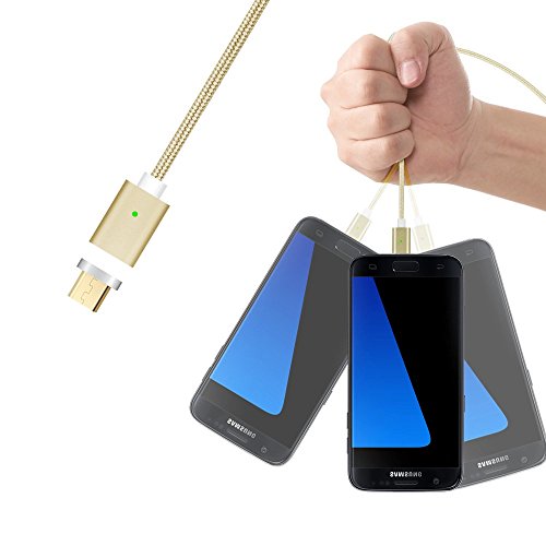 Magnetische Mrico USB Ladekabel Datenkabel, TUOYA 1 M Micro USB Magnet Ladekabel Kabel Charger Lade Kabel Netzteil Adapter High Speed Sync und Schnellladekern mit LED Statusanzeige für Android Smartphones, Samsung Galaxy S7 Edge S7 S6 S5, HTC, Sony, Nexus und mehr ([2 Pack*Gold]) - 6
