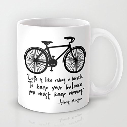 QoiueoF Life is Like Riding A Bicycle White Mugs - 11 ounces