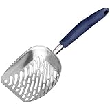 UEETEK Kitty Katzenstreu Schaufel Aluminium Katzenstreu Schaufel Mit Gummibärchen Lange Griff Für Katzen Haustiere, Blau