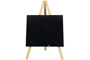 SECURIT - Mini Lavagna Con Cavalletto Treppiede - Per Pennarelli A Gesso Liquido - Per Caffè, Ristoranti, Bar, Negozi - Base In Legno Laccato - 24,4x15x13,5cm - 1 Pennarello Incluso - Colore Naturale