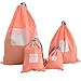 Produktbild 4 pieces Waterproof Travel Drawstring Bag Shoe Laundry Underwear Makeup Storage Pouch by Generic