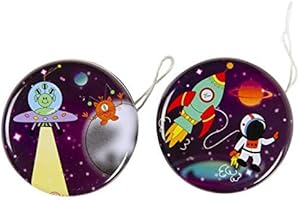 Schnooridoo 6 x Metall JoJo Weltraum 5 cm - Space Weltall Rakete Mitbringsel Kindergeburtstag Give Away Tombola