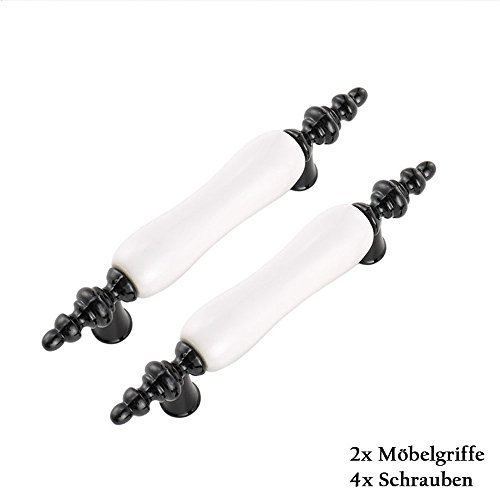 Luniquz 2pcs Möbelgriffe schwarz Keramik Griff Vintage Minimalismus Keramik Schrank Handgriff/Möbelgriffe/Tür-Griffe/Schubladengriff 76mm Luniquz 2pcs Möbelgriffe schwarz Keramik Griff Vintage Minimalismus Keramik Schrank Handgriff/Möbelgriffe/Tür-Griffe/Schubladengriff 76mm