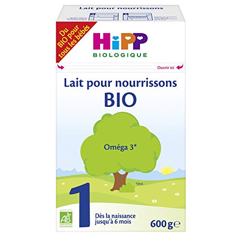 Hipp Biologique Lait 1 Bio pour Nourrissons de 0 à 6 Mois 4 Boîtes de 600 g