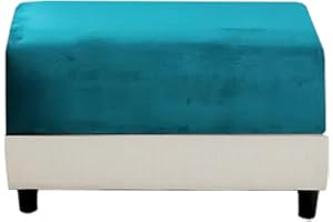 MIECOAE Stool Covers Square Rectangular Footstool Cover Stretch Ottoman Cover, Thicker Stretch Pouffe Cover Foot Stool Jacquard Velvet Slipcovers With Elastic Bottom, Machine Washable (Color : #22, Size : 4