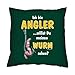 Produktbild bedruckter Kissenbezug - Spruch: Ich bin ein Angler...willst Du mein Wurm sein - Geschenk Couchkissen Sofakissen Dekokissen Mama Papa Geburtstag Weihnachten