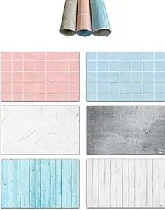 Print Master India Premium Flat Lay Tabletop Photography Backdrop Background, Double Sided Waterproof Paper for Food, Small Product Professional Photo Shoot (56x90cm, Pack of 3) 6 Design