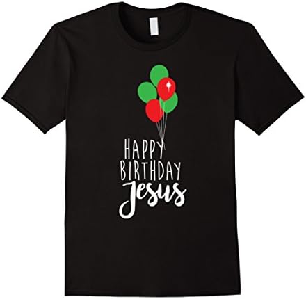 Men's Happy Birthday Jesus Shirt, Funny Cute Christmas Gift Medium Black