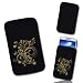 Produktbild Handy Tasche Hülle Etui Case schwarz / gold Flower E10-2 für Samsung Galaxy Fame S6810 / Samsung Galaxy Music S6010 / LG Optimus L3 II E430 / Sony Xperia E / Samsung C3312 Rex60 / S5222R Rex80