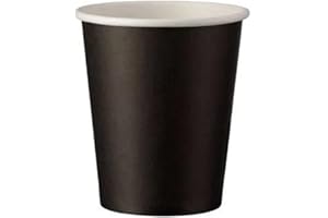 Intertan Q531002M Lot de 50 gobelets en papier simple paroi Noir Diamètre 80 mm Capacité 8oz