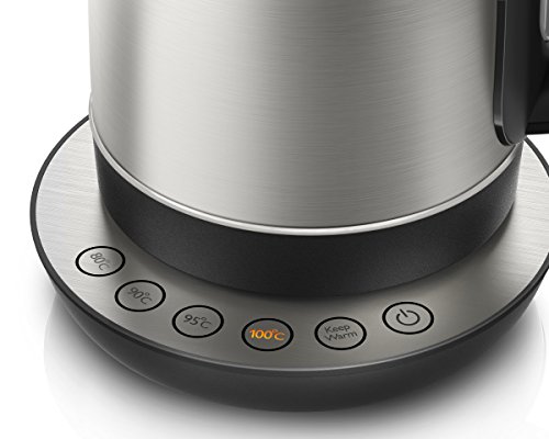 Philips HD9326/21 Wasserkocher aus Edelstahl, 2200 Watt, 1,7 Liter, Warmhaltefunktion, Silber/Schwarz - 3