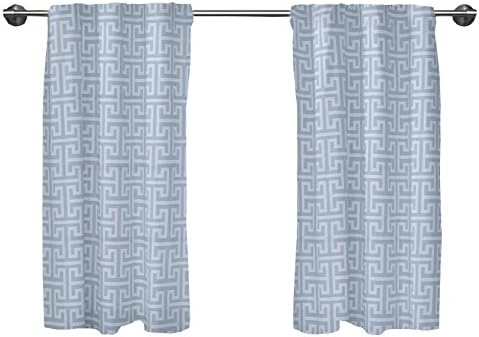Balmont Collection Igeo Window Curtain, Set of 2, 32" x 45", Pale Blue