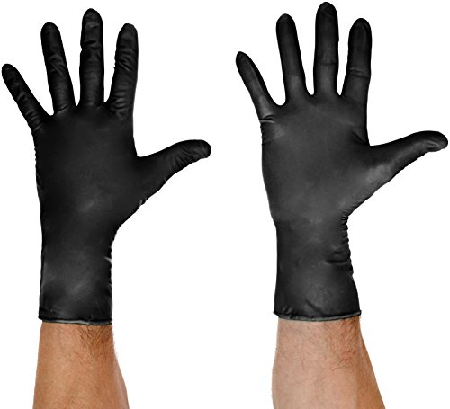 Fett Monkey 23855–16 Einweg-Nitril Handschuhe – Groß Schwarz (50 Stück)
