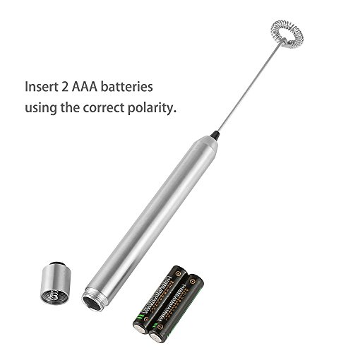 eSky24 Handheld Milchaufschäumer aus Edelstahl, Cremigster Milchschaum, leicht und stabil, silber - 3