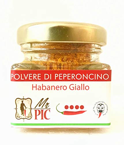 Polvere di peperoncino Habanero Giallo (15 g) - Mr PIC: il Peperoncino Toscano di alta qualità - Carmazzi: la più ampia linea di prodotti piccanti in Italia