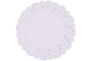 Meet-shop Rund Papierdeckchen,Tortenspitze Papier 100 Stücke Weiße Runde Spitze Papiermatten Tischsets Kuchenverpackungspads für Hochzeiten,Geburtstagsfeier,Geschirrdekoration(5.5 Zoll)