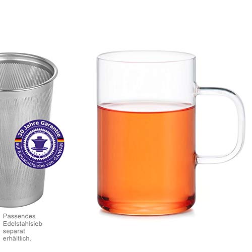 1x Vaso de té PURE500 hecho del Borosilicate a prueba de calor (450 ml) - lavavajillas a mano y altamente transparente - GAIWAN® GERMANY