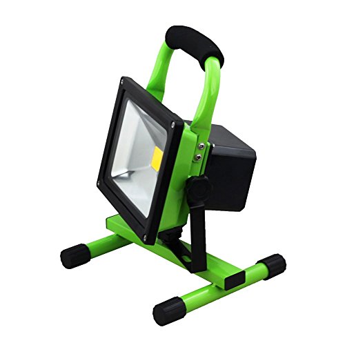 Hengda® LED 10W Handlampe High Power Akku Baustrahler Scheinwerfer Warmweiß Fluter Aluminium Wasserdicht IP65 für den Innen- und Außenbereich, Grün - 4