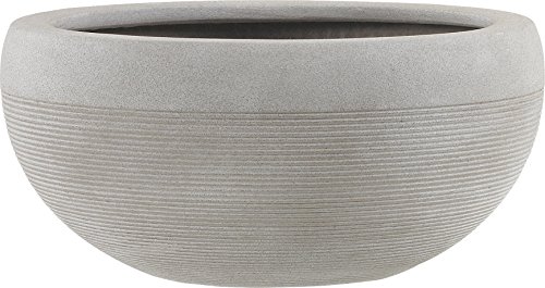 Esteras 8519723703 3-teiliges Blumentopf-Set, Beton-Optik, Strukturierte Oberfläche, 49, 36 und 25 cm, Fiberglas, Beton Warm, Oldham