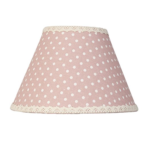 Clayre & Eef 6LAK0255 Lampenschirm rosa Punkte ca. Ø 22 x 14 cm E27