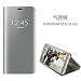 Produktbild FullProtecter Galaxy Note 4 Hülle,Handyhülle Samsung Note 4 Tasche PU Leder Flip Mirror Spiegel Case Komplett Brieftasche Etui Schutzhülle Cover+ Panzerglas Schutzfolie - Silber