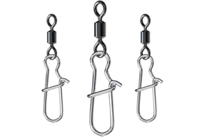 CRAZY SHARK 50 Stück Angelwirbel Set Angeln Edelstahl Barrel Wirbel Angel-Zubehör Set Schnell Rollende Angeln Connector Lock Snaps Line zu Haken Spinnwirbel