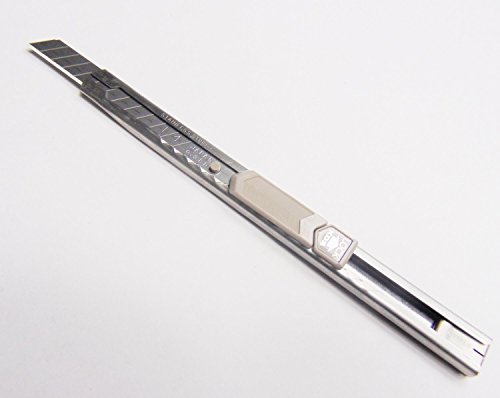 GedoTec® hochwertiger EDELSTAHL Cutter S-12 mit 9 mm Abbrechklingen | Universalmesser mit metallverstärkter Klingenführung | Teppichmesser inkl. 2 Stk. Abbrechklingen | Cuttermesser für sichers, schnelles und professionelles Schneiden | Made in Japan | Markenqualität für Ihren Wohnbereich - 5