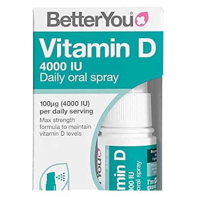 Betteryou Vitamin D 4000 Iu Daily Oral Spray, Pill-free Maximum Strength Vitamin D3 Supplement, 3-month Supply, Made In The Uk, Natural Peppermint Flavour