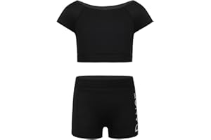 IEFIEL Enfant Justaucorps de Gymnastique Danse Ballet Fille Maillot de bain Tankini Débardeur Short et Haut de Danse Yoga Ensembles Tenue de Plage Natation 3-14 Ans