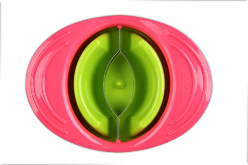 Fackelmann Mango-Entkerner, Mangoschneider aus Kunststoff mit Halteschale, Haushaltsgerät (Farbe: grün/koralle; Maße: 13 x 18 cm), Menge: 1 Stück - 2