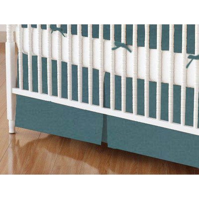 SheetWorld - Crib Skirt (28 x 52) - Solid Teal Woven - Made In USA by sheetworld