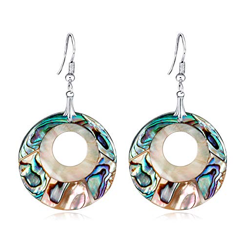 Scelet Moda Abalone Paua Shell Largo cuelgan Pendientes Mujeres joyería Encanto Shell Colgante